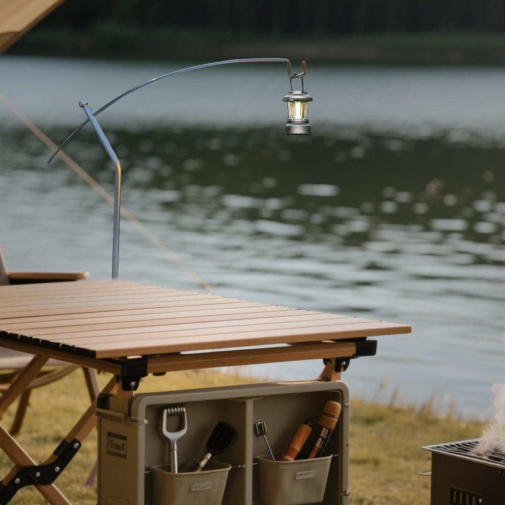 Camping IGT Lamp Hanging Rack Aluminum Alloy Outdoor Portable Light Hanger Curved Lamp Holder for Picnic Hiking Fishing