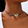 Leopard Heart Pendant Necklace Trendy Women Accessory Alloy Texture Chain Jewelry for Casual and Special Occasion