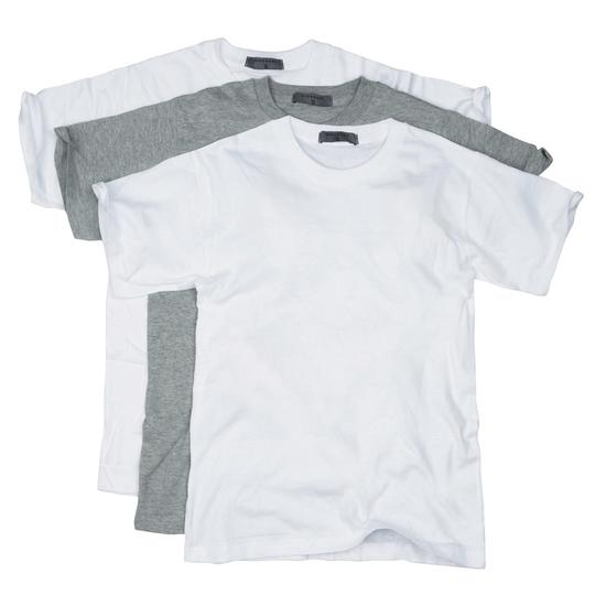 Men's White Plain T-Shirt 3-Pack Layered Undershirts Jiadano