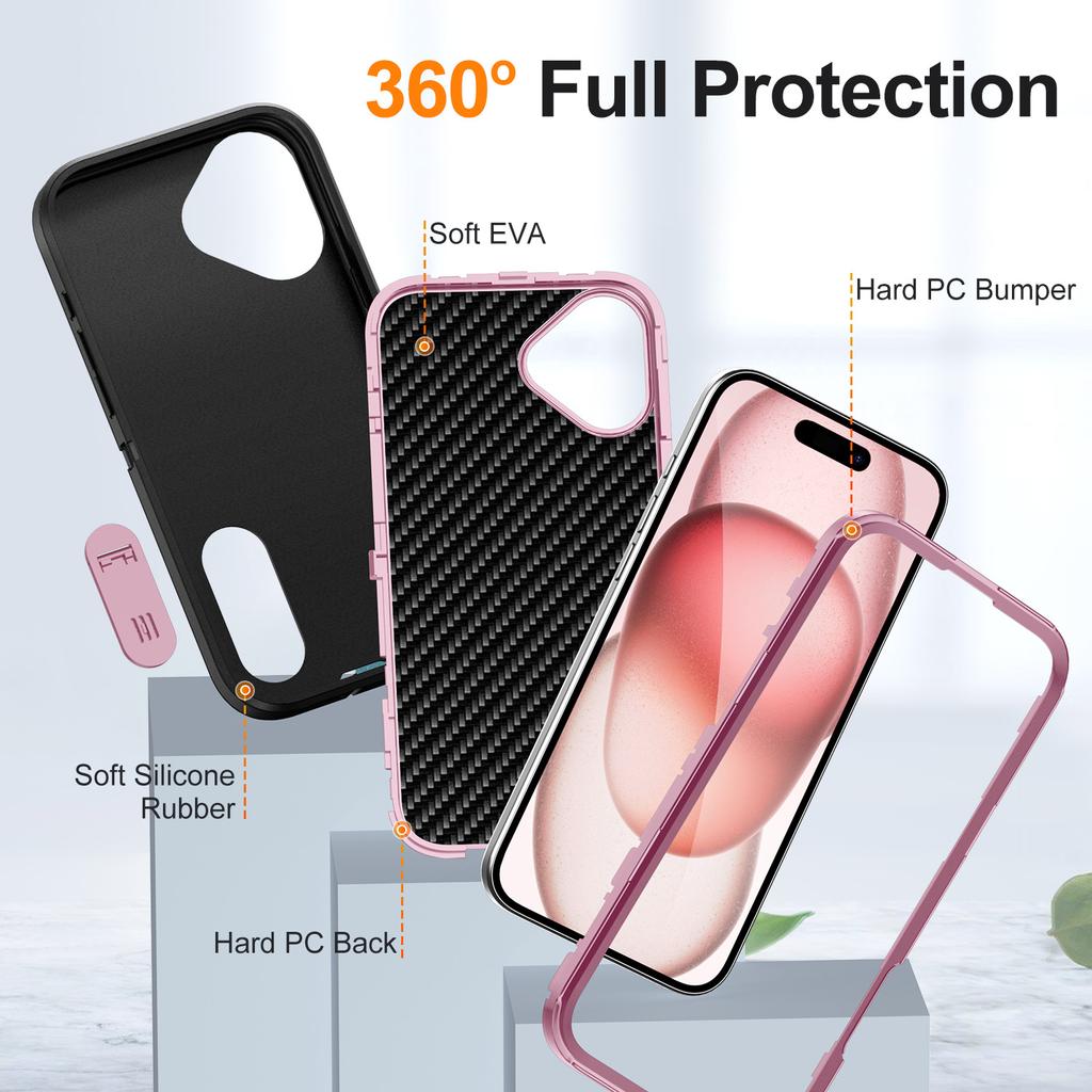 Source Phone Case Hidden PC Stand Protective Case Three In One Flat Stripe for Apple Phone Case