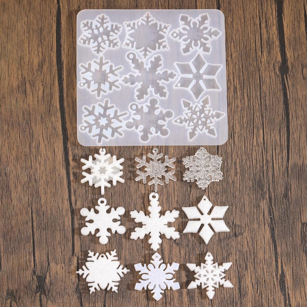 Christmas Elk Earring Pendant Crystal Epoxy Silicone Mold DIY Snowman Bell Shape Pendant Mold For Jewelry Making Craft Keychain