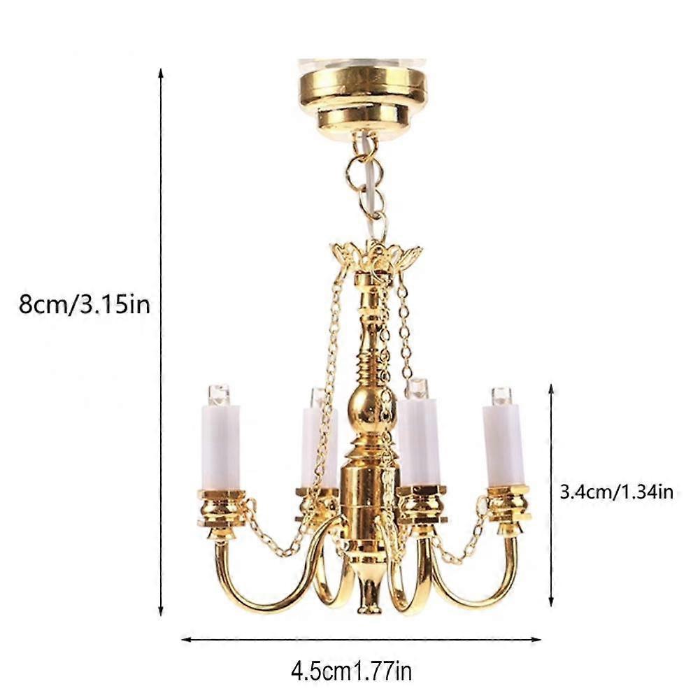 Mini Doll House Chandelier LED Lamp Battery Operated Lights Pendant Lamp Light