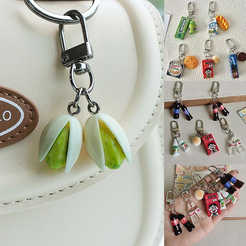 Simulation Food Toy Model Pendant Keyring Personalized Creative Student Children Gifts Keychain Ring Chain