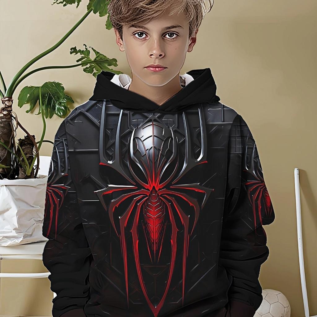 Boys' 3D Printed Casual Fashion Hoodie Hooded Sweatshirt for Spring, Autumn and Winter Children