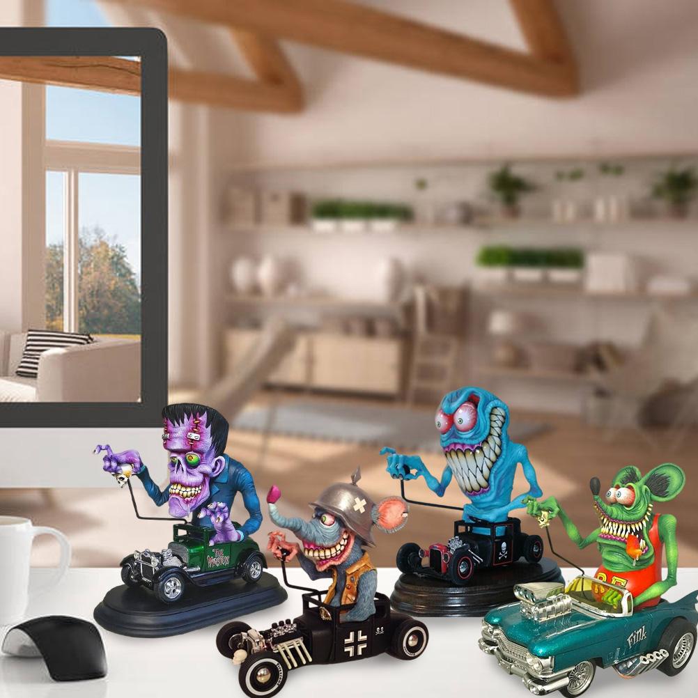 Harz Monster Statue Gruseliges Großmaul Monster Simulationsmonster Figuren für Halloween Dekoration