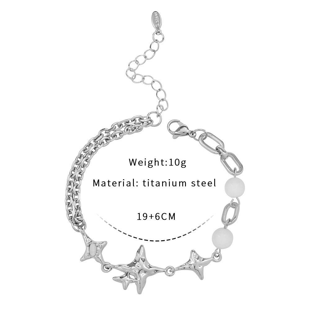 Star Necklace: Titanium Steel Four-Pointed Star Choker - Trendy, Cool, Spicy Girl Hip Hop Disco Accessory