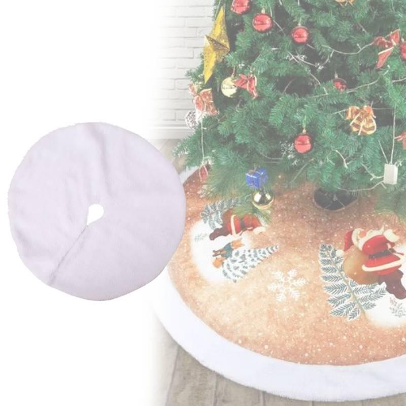 Christmas Decorations Plush Tree Skirt Pure White Tree Bottom Festive Accessorie