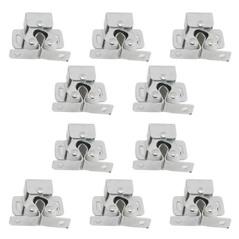 Pachet de 10 încuietori cu role duble pentru dulap pentru ușa dulapului, ușă mobilă de casă încuietori cu role duble