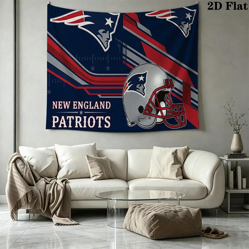 New England Patriots Logo Wall Tapestry Aesthetic Wall Hanging Printed Fabric Blanket Decorative Tapestries for Bedroom Living Room Home Decor