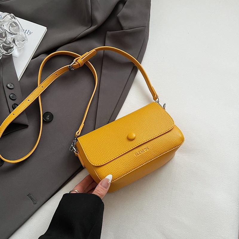 

Niche small square bag women s new simple and versatile messenger bag summer lychee pattern shoulder bag