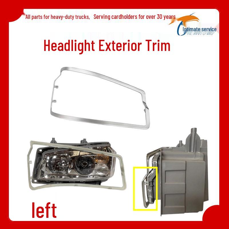 China National Heavy Duty Truck Howo 380 Headlight Silver Decorative Trim and Outer Frame Standard