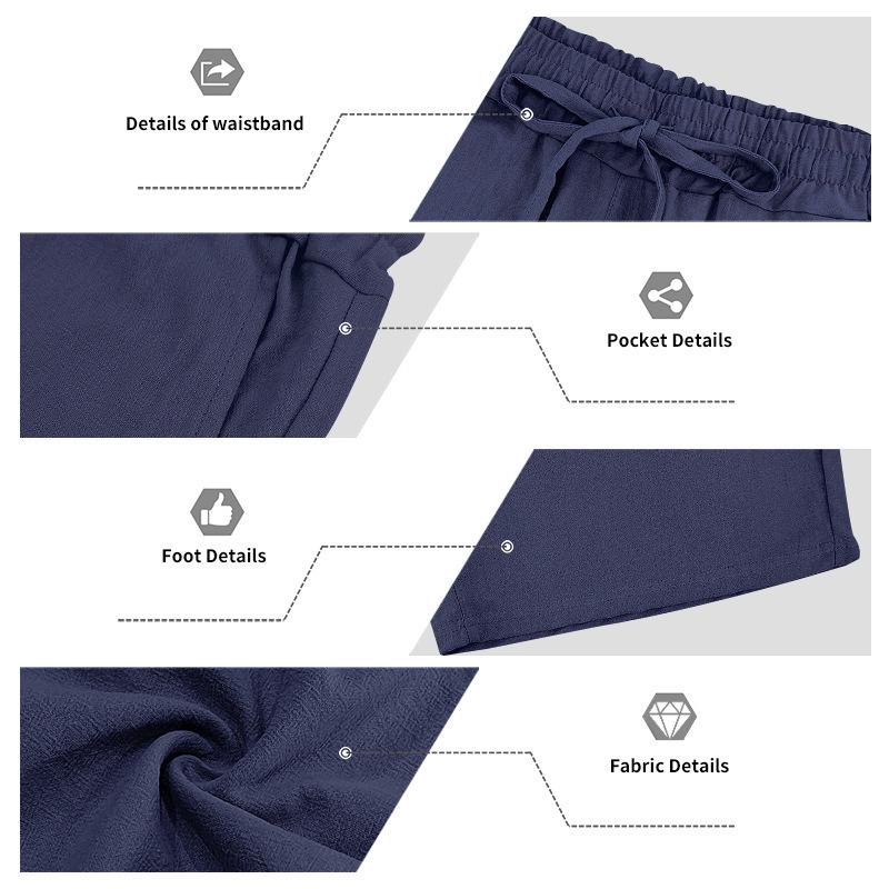 Men's European and American Linen Casual Short-Sleeve Button-Down Shirt & Vest Shorts Set
