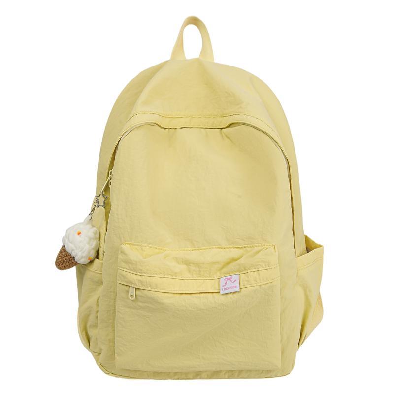Solid Color Student Schoolbag Women's Large Capacity Backpack Men's Travel Backpack