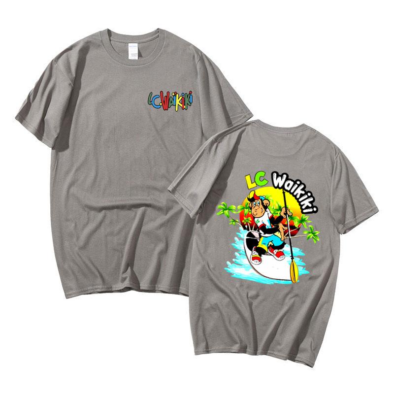 Funny Boating Lc Waikiki Monkey Graphic T-shirt Male Casual Pure Cotton Short Sleeve Men Women Fashion Oversized T Shirts Tops