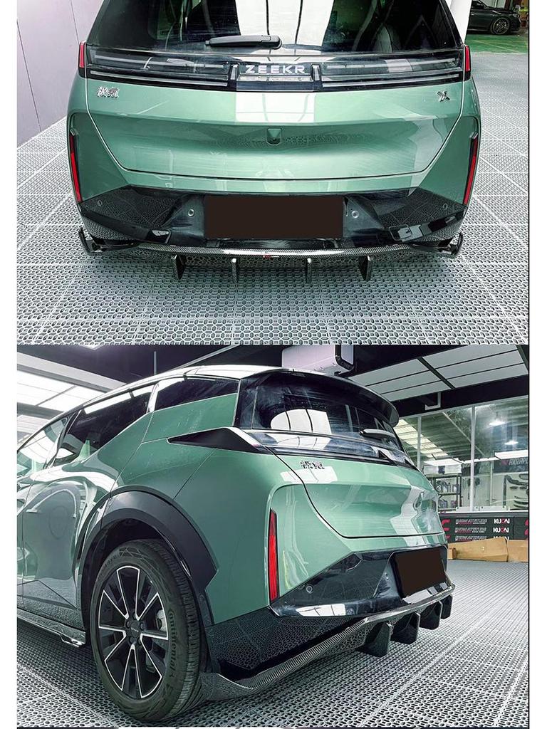 Carbon Fiber Body Kit for 2023 Zeekr X: Includes Front Lip, Side Skirts, and Rear Lip for Easy, Non-Destructive Installation.