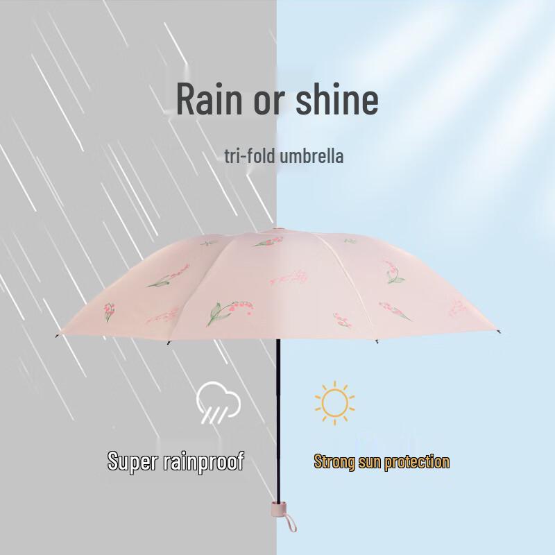 Paradise Lily-of-the-Valley Floral UV Protection Umbrella