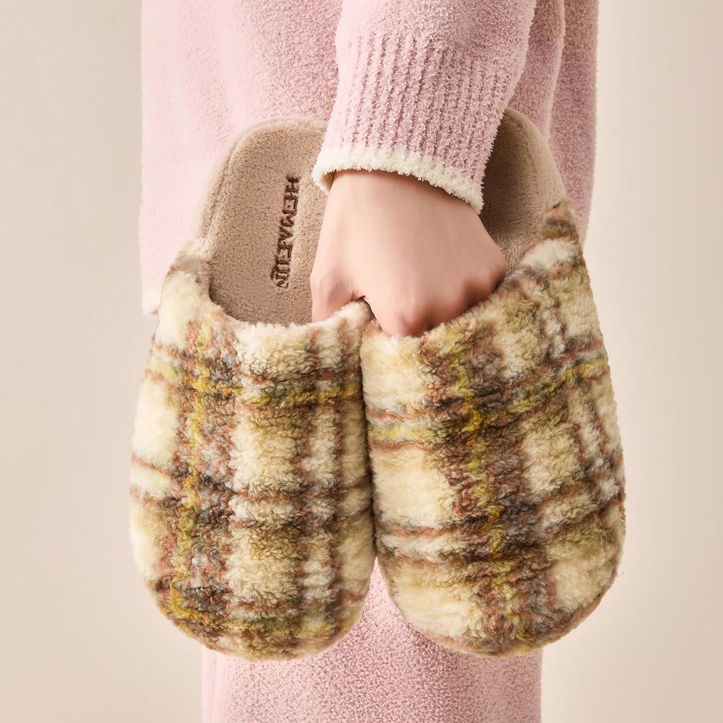 Winter Women Home Slippers Plush Warm Thick Bottom Slides Breathable Soft Non-slip Slippers Indoor Outdoor Men Casual Slippers