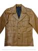 Handmade Formal Party Work Tan Men's Genuine Lambskin Soft Leather Blazer Coat
