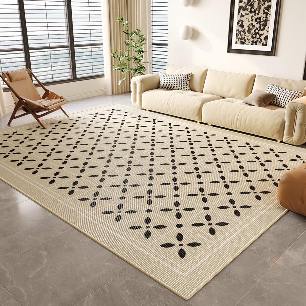 Cream Wind Carpet Living Room Leave-In Washable Sand Wiping Coffee Table Dirt-Resistant Non-Slip Mat Bedroom Bedside Easy To Take Care Of Floor Mat