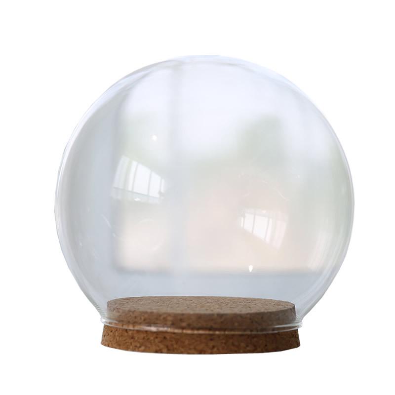 Dustproof Glass Cover for Preserved Flower Display, Clay Figures & Felt Dolls