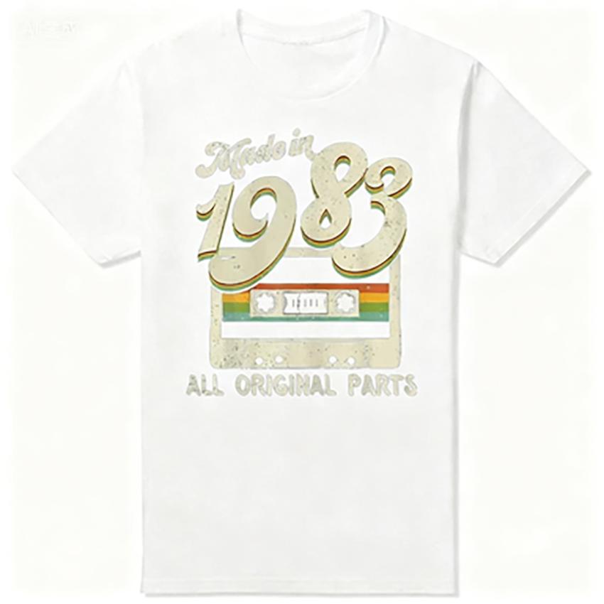 Vintage Made in 1983Edition  Birthday Gift T-Shirt Women Retro Casual Short Sleeve
