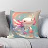 Cute Axolotl Square Pillowcase Polyester Linen Velvet Printed Zip Decor Throw Pillow Case Room Cushion Cover
