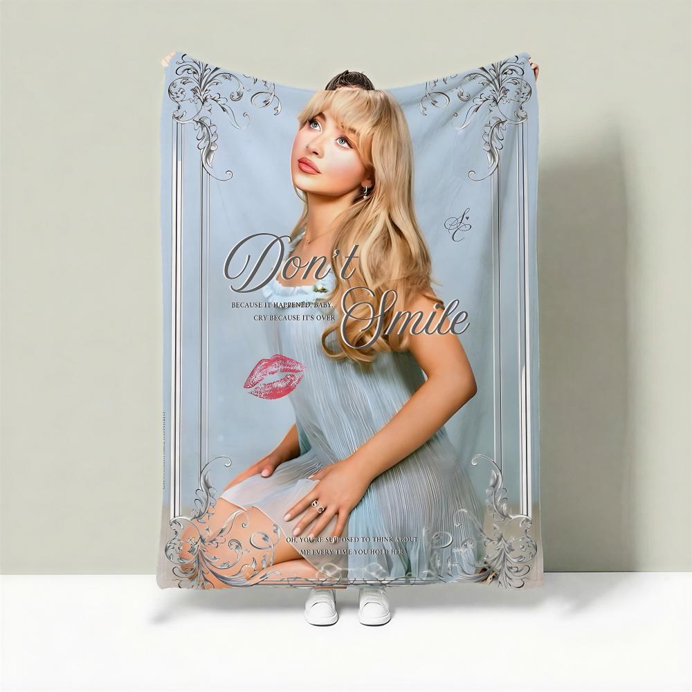 Singer S-Sabrina Carpenter Throw Lightweight 240g Flannel Blanket Soft Skin-friendly for Summer Cooling 75X95CM