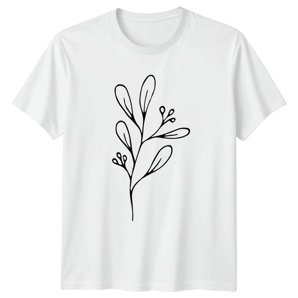 Minimalist Botanical Simple Aesthetic TShirt Floral Illustration Gift S