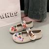 Cute Pink Cartoon Platform Mary Shoes Women's Spring New Single Shoes Velcro One Pedal College Style Flats