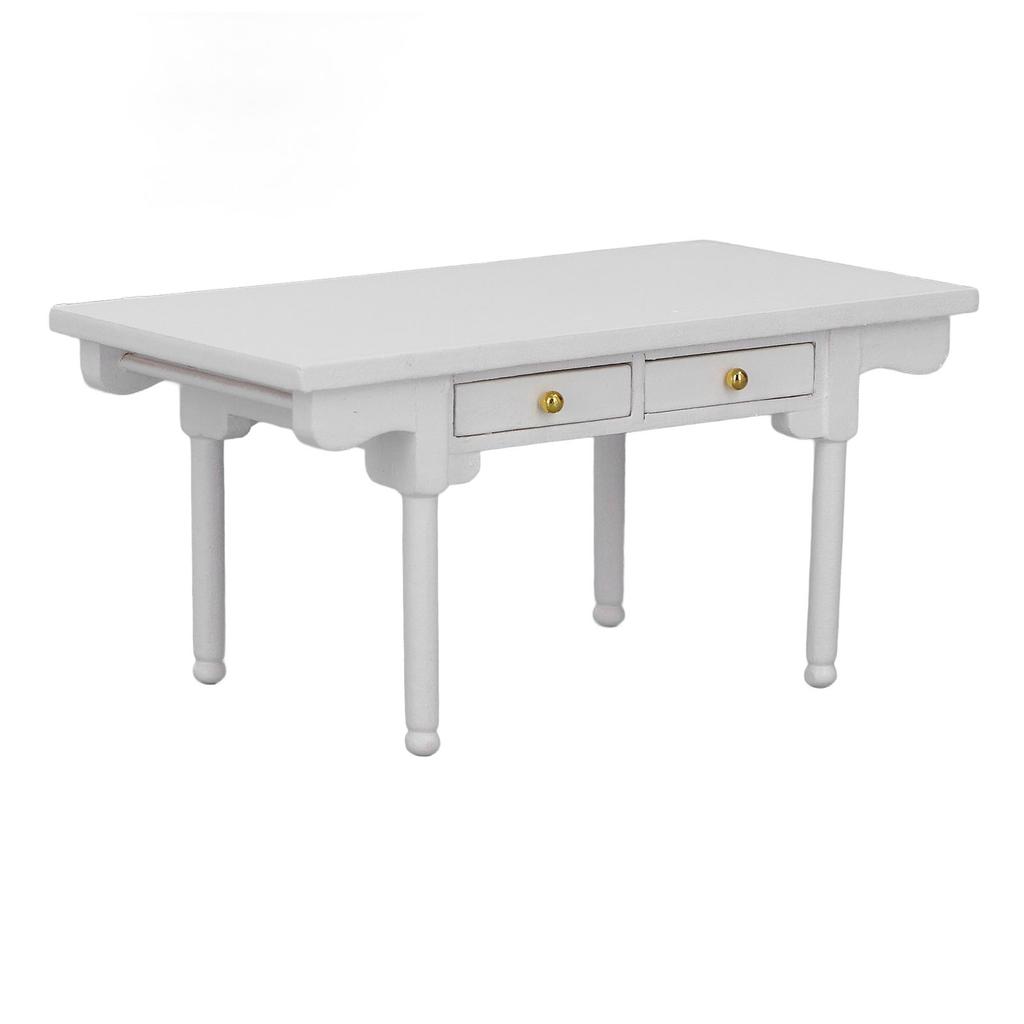 1: 12   Desk Wooden Modern  Ature Table   Writing Desk Toy Furniture Decoration