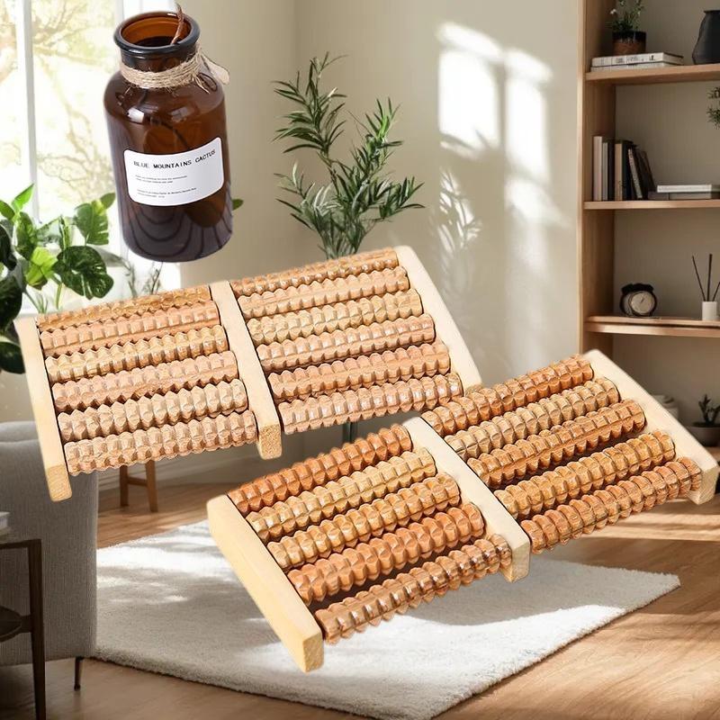 Fitness Health Care Foot Massager, Wooden Reflexology Stress Relief Device, Vibrant Color Pain Relief Massage Roller-1PC
