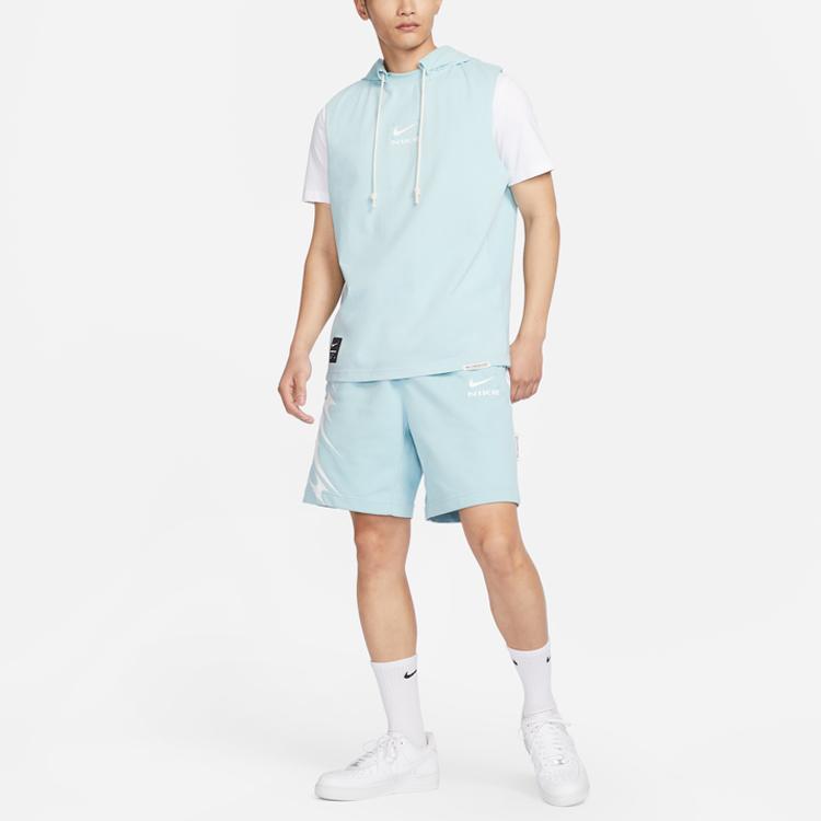 Nike SS23 Dri-Fit Geometric Print Drawstring Loose Basketball Shorts Men Bottoms Rave-Ocean-Blue FJ7225-442