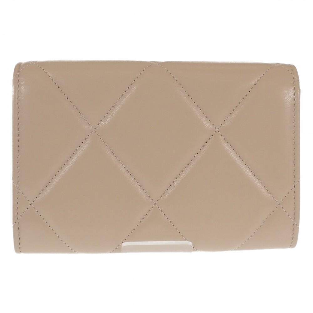 Chanel AP2700_B04852_N5025 Bifold Wallet Beige Lambskin Women