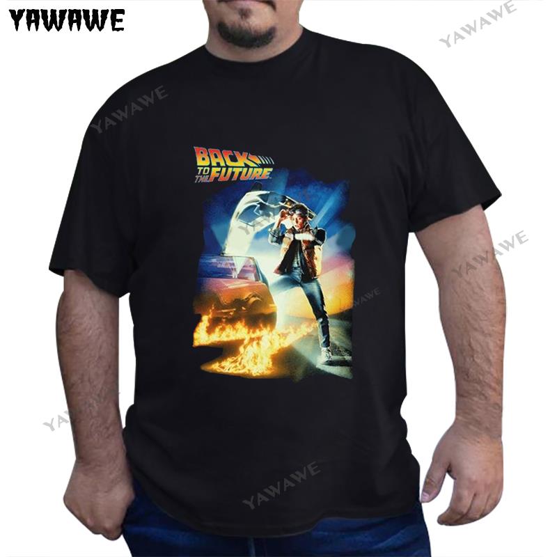 Retro Back To The Future Men T Shirt  Cotton Tees 80s Scifi Adventure Movie Tshirt ShortSleeve Printed Tshirt Merch Tops