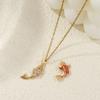 1 Piece Brass Ocean Jewelry Pendants Carp Fish 18K Gold Plated Enamel Lucky Fish 3D Red Cubic Zirconia For DIY Necklace Making