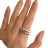Korean Retro Simple Cross Asymmetrical Open Ring for Women - Creative Temperament Index Finger Accessory