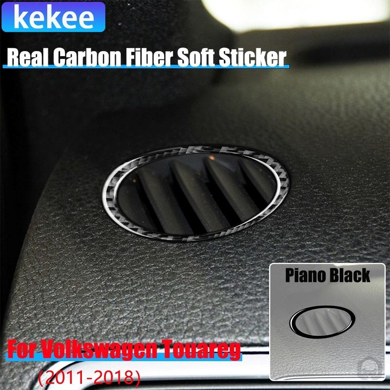 Real Carbon Fiber Car Accessories Dashboard Air Vent Cover Sticker For VW Touareg 7P MK2 2011 2012 2013 2014 2015 2016 2017 2018
