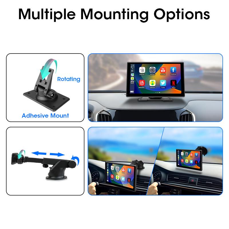 9 Inch Wireless Carplay Android Auto MP5 Portable Smart Screen Car Radio Multimedia Video Player Rear View Camera Bluetooth 5.0