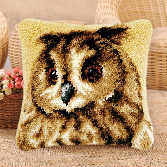Hund Katze Kreuzstich Stickerei Set DIY Tiere Schlingenhaken Sets Smyrna Kissenbezug Knoten Kissenmatte Häkeln Kissen Kissen Deko