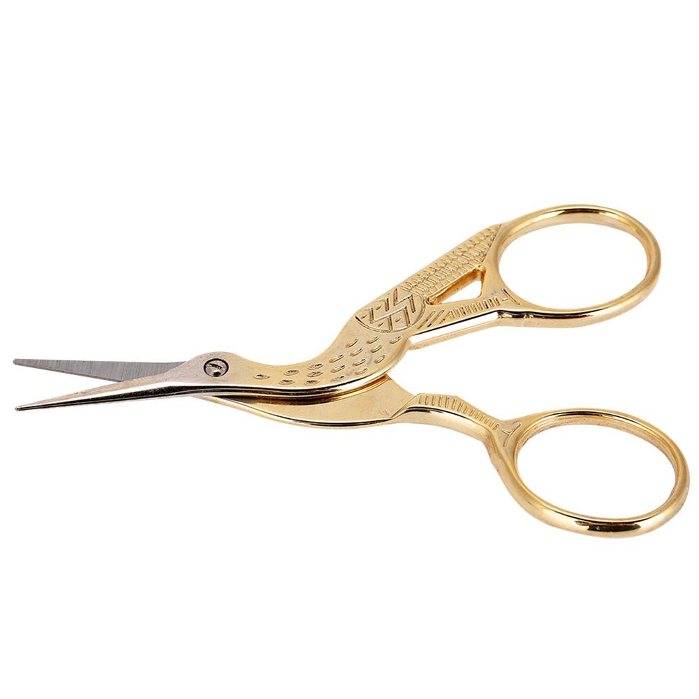 Professional Vintage Nail Art Stainless Steel Scissor Manicure Shear Tools Gold