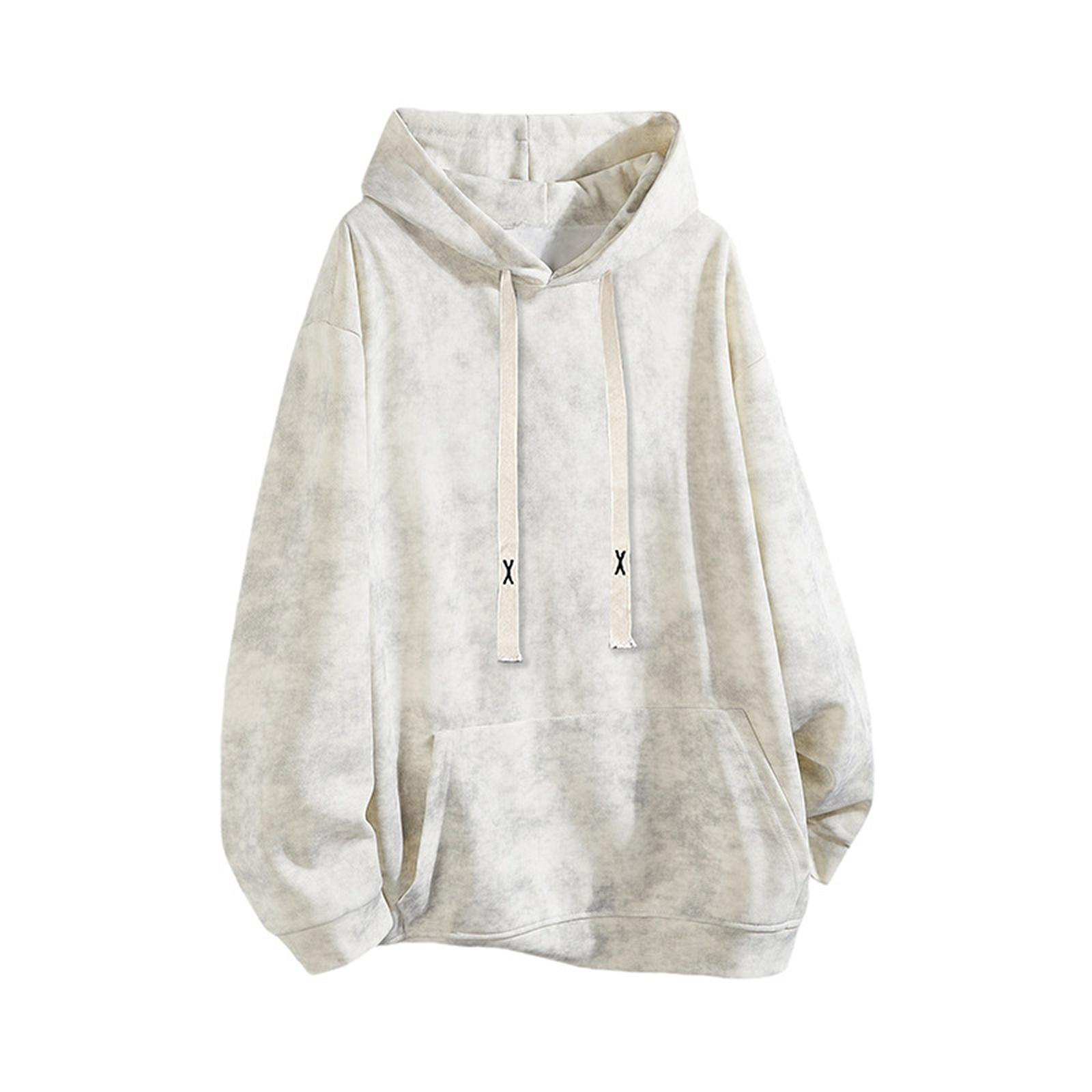 

Мужское худи в стиле тай-дай с американской тяжелой стиркой, модное, уличное, повседневное худи XXL бежевый