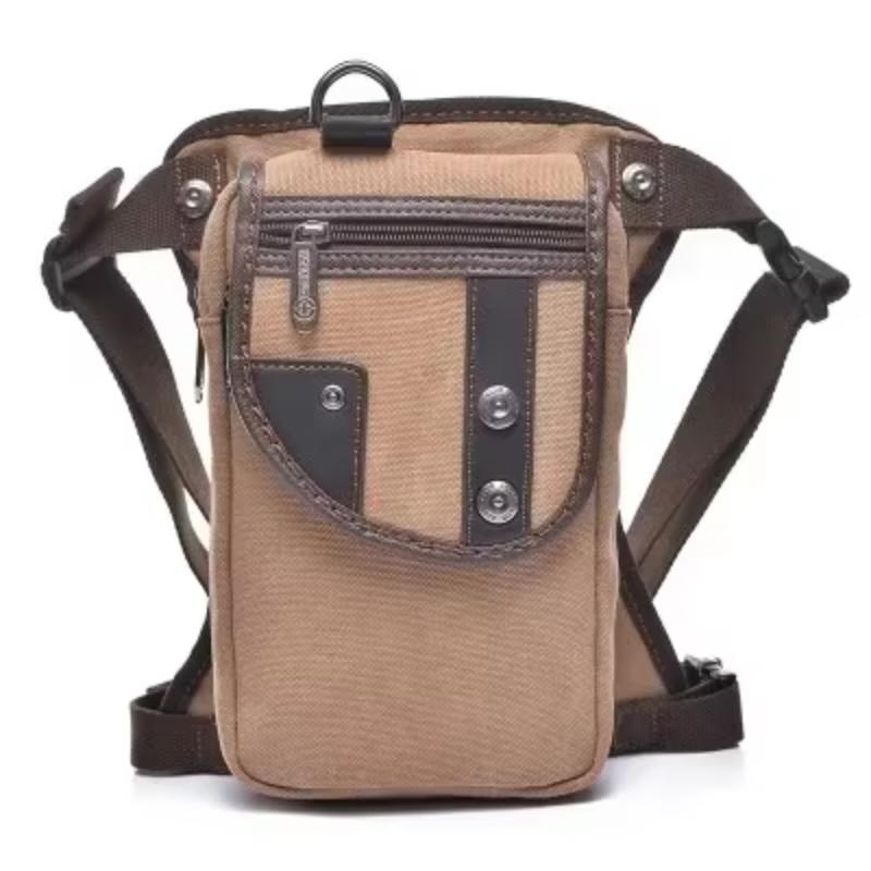 Nylon/Canvas Men Drop Leg Bag Waist Pack Hip Bum Belt Casual Shoulder Leg Bag Motorcycle Riding Thigh Bag