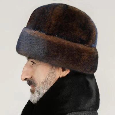 23 Men's Winter Cotton Hat with Ear Protection - Thick, Warm Fur for Middle-Aged and Elderly, Outdoor Cold Protection
