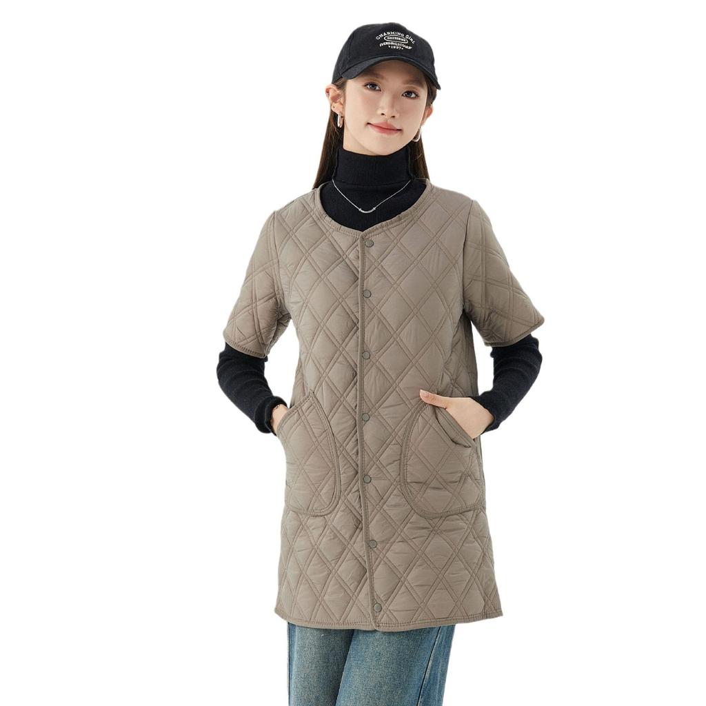 Autumn and Winter Fashion Clothing Cotton Clothing Women's Long Short-sleeved Padded and Thickened Slim Cotton Jacket Home Clothing Cotton 2410