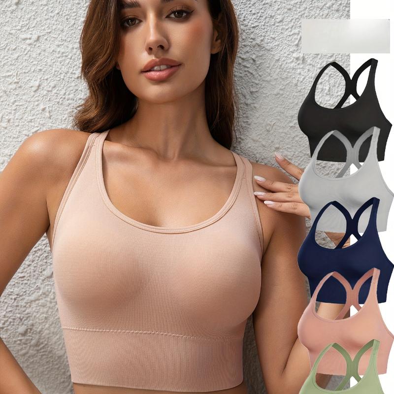 Women'S High-Support Wireless Sports Bra - Comfortable, Breathable, Shockproof with Removable Pads & Crisscross Back Design