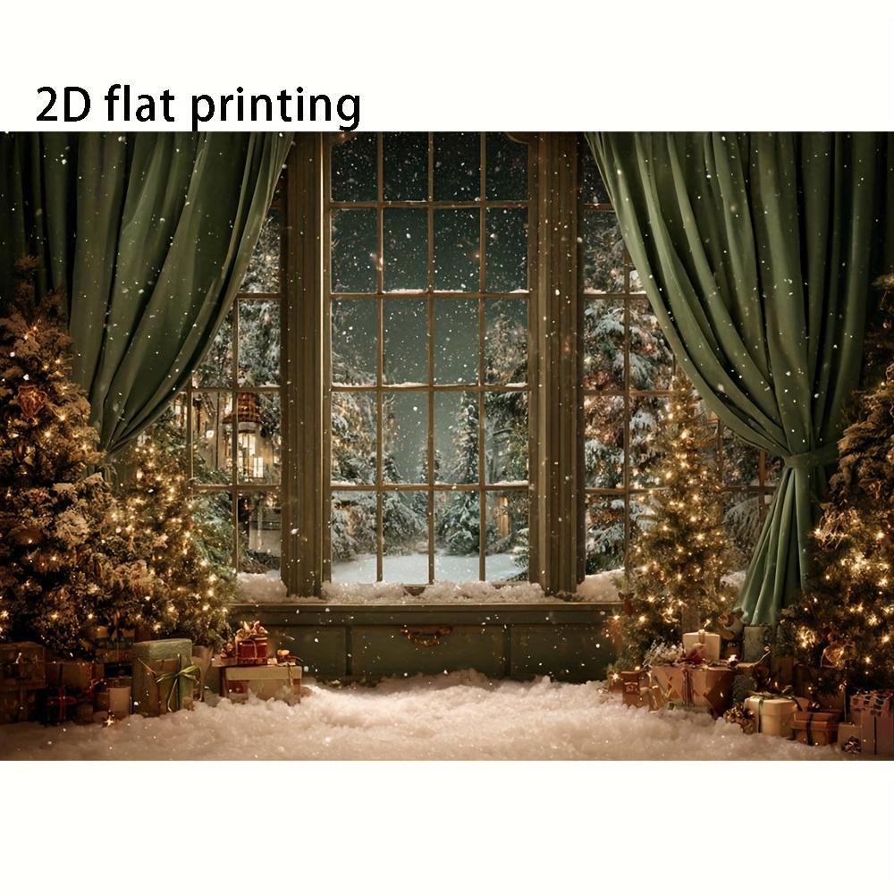 2D flat, 1 piece festive Christmas background, holiday party and event photography, Christmas decorations