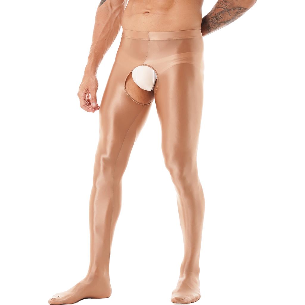 Męskie rajstopy z wysokim stanem Błyszczące błyszczące rajstopy Pończochy Legginsy Bielizna nocna