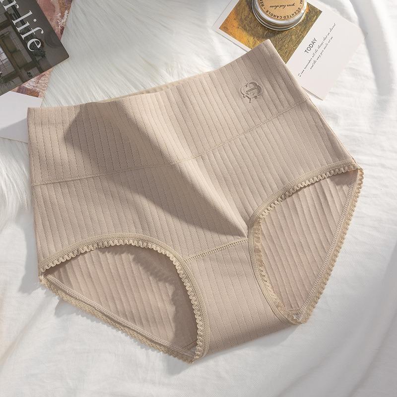 Women's Spring and Autumn Cotton 10A Antibacterial Crotch High Waist Tummy Tuck Underwear
