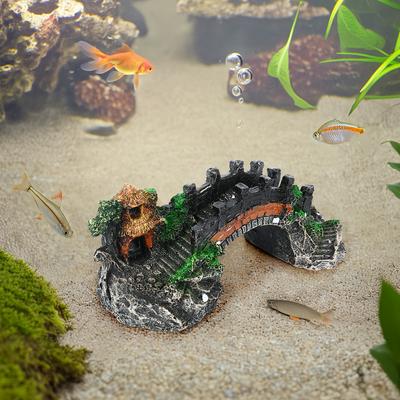 Aquarium Artificial Bridge Ornaments Resin Fish Tank Artificial Landscaping Rockery Bridge Decorations Aquarium Decor Supplies
