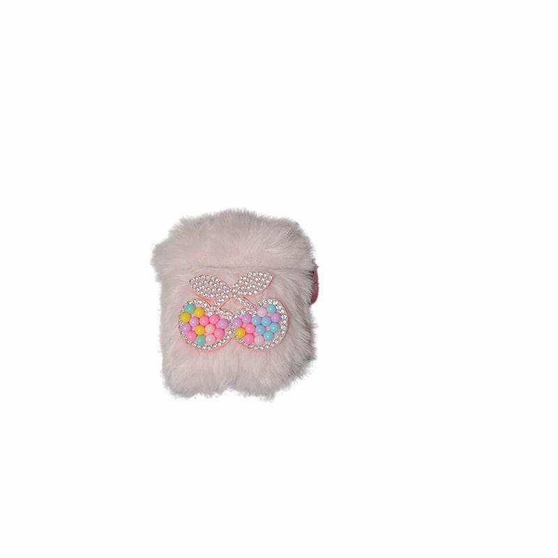 Autumn and Winter Plush Flash Diamond Cherry Suitable for Airpods4 Protective Case Apple Bluetooth 2 3rd Generation Earphone Cover Girl Pro
